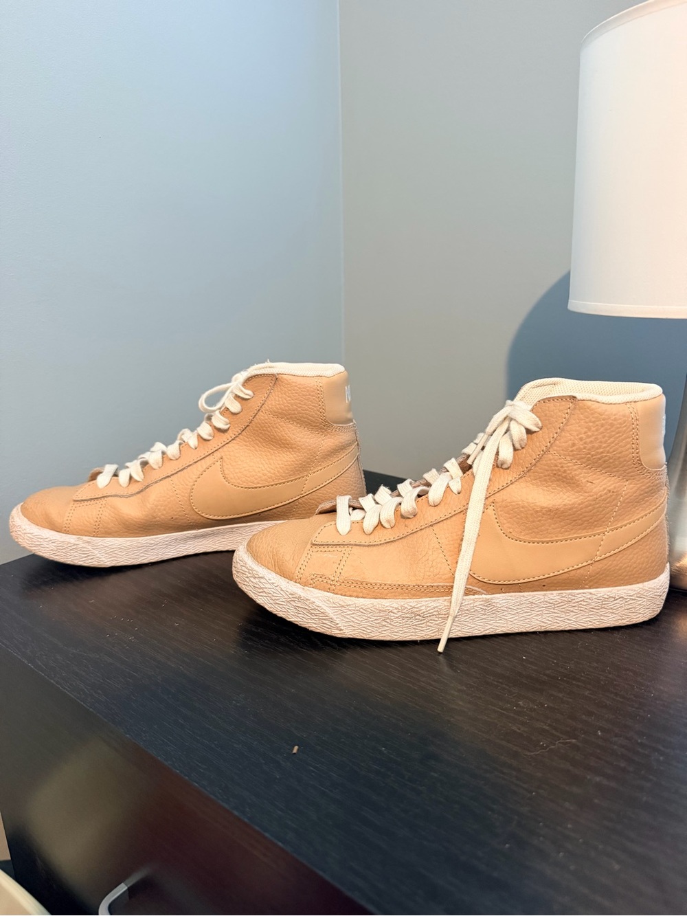 Nike Men’s Mid-Top Leather Sneakers - Cream Tan